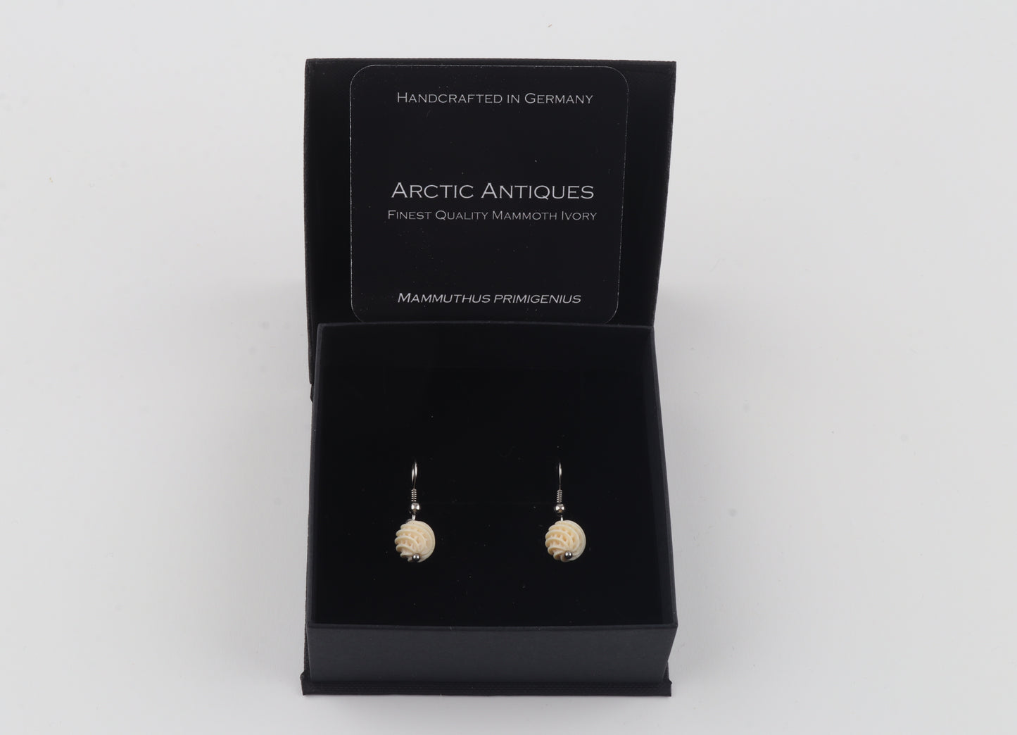 Carved Mammoth Ivory Drop Earrings