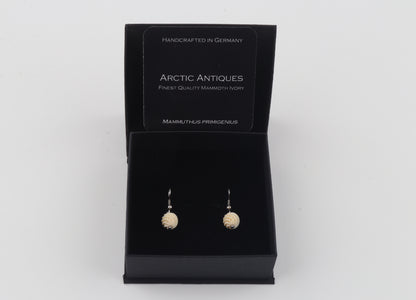 Carved Mammoth Ivory Drop Earrings