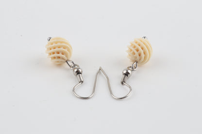 Carved Mammoth Ivory Drop Earrings