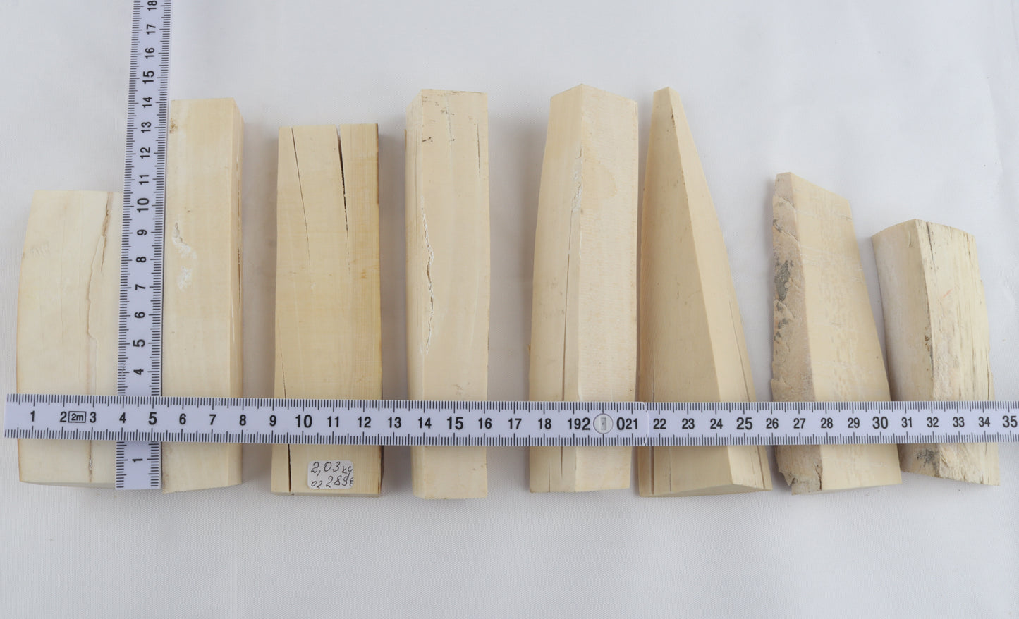 White mammoth ivory pieces