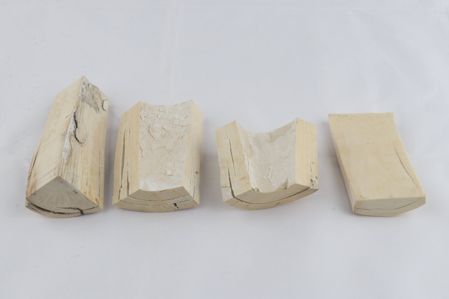 Raw white mammoth ivory pieces