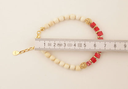 Pink Electric Mammoth Ivory Bracelet
