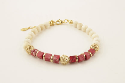 Pink Electric Mammoth Ivory Bracelet