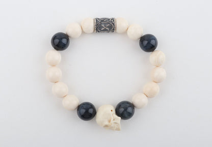 White Mammoth Skull & Flacon's Eye Bracelet