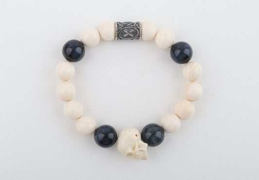 White Mammoth Skull & Flacon's Eye Bracelet