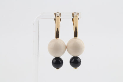 Mammoth Ivory & Agate Drop Earrings