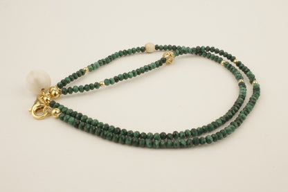 Faceted Malachite & Mammoth Ivory Necklace