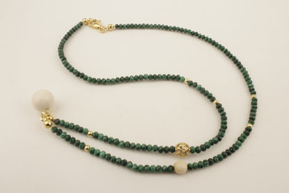 Faceted Malachite & Mammoth Ivory Necklace