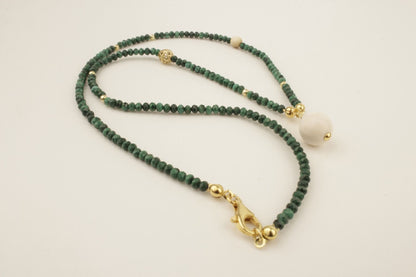 Faceted Malachite & Mammoth Ivory Necklace