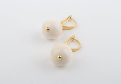 Medium New Pearl Mammoth Ivory Earrings