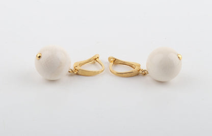 Medium New Pearl Mammoth Ivory Earrings