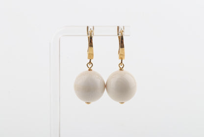 Medium New Pearl Mammoth Ivory Earrings