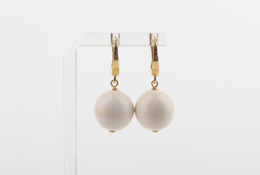 Medium New Pearl Mammoth Ivory Earrings