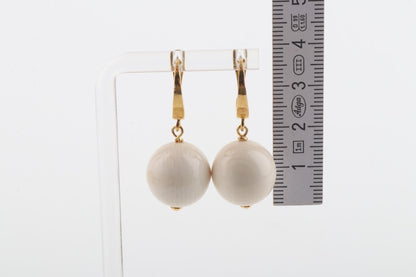 Medium New Pearl Mammoth Ivory Earrings