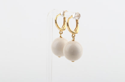 Medium New Pearl Mammoth Ivory Earrings