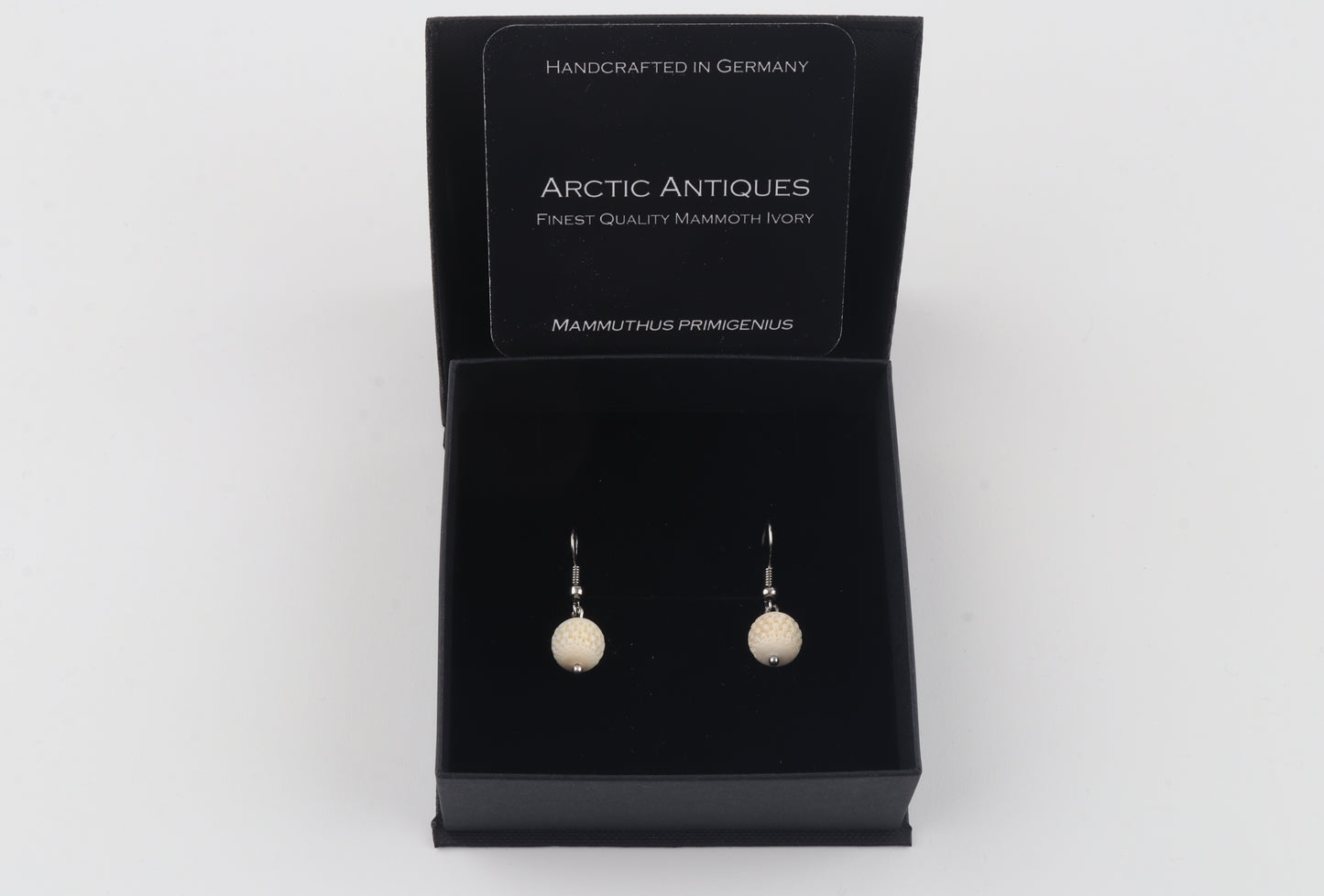 Carved Mammoth Ivory Drop Earrings