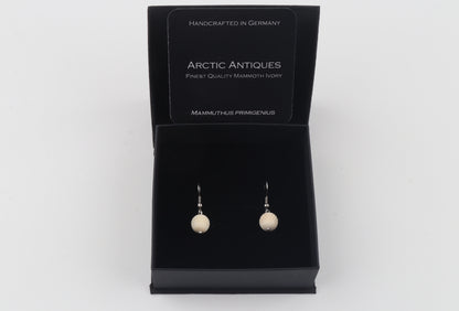 Carved Mammoth Ivory Drop Earrings