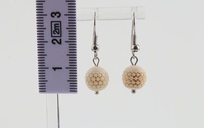 Carved Mammoth Ivory Drop Earrings