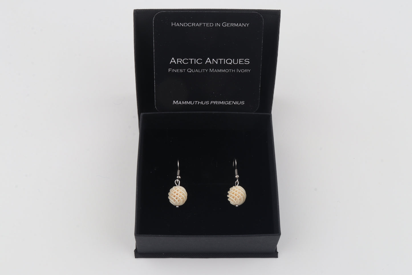 Carved Mammoth Ivory Drop Earrings