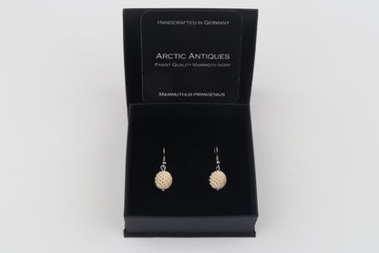 Carved Mammoth Ivory Drop Earrings