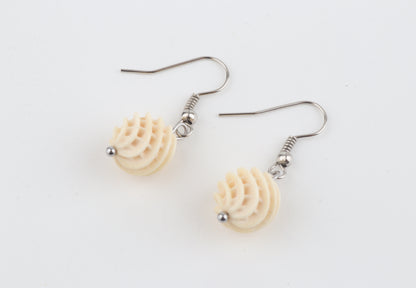 Carved Mammoth Ivory Drop Earrings