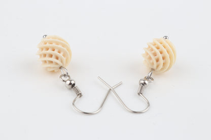 Carved Mammoth Ivory Drop Earrings