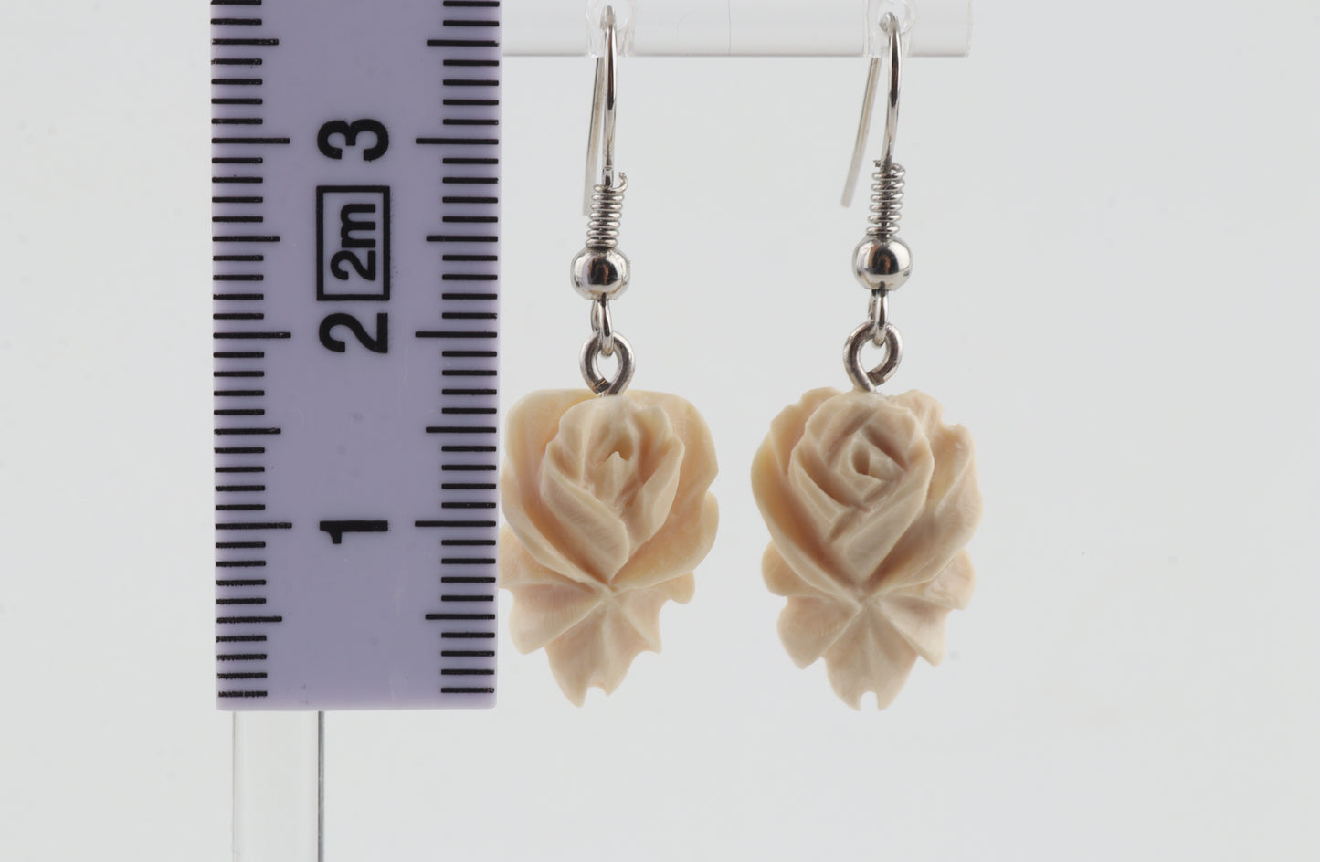 Carved Mammoth Ivory Earrings