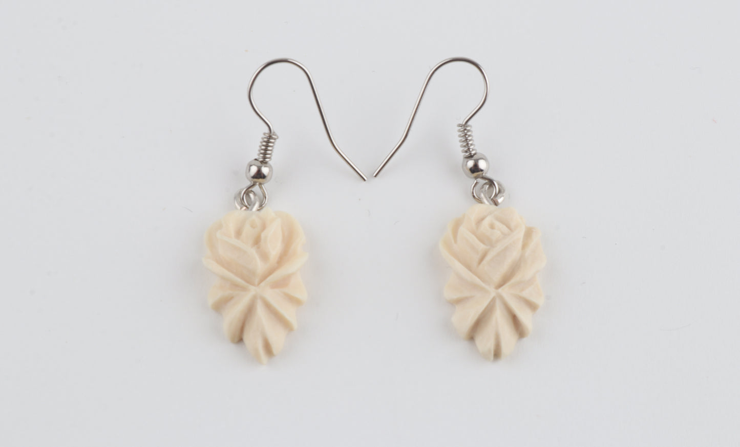 Carved Mammoth Ivory Earrings