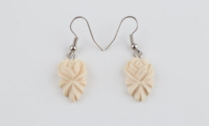 Carved Mammoth Ivory Earrings