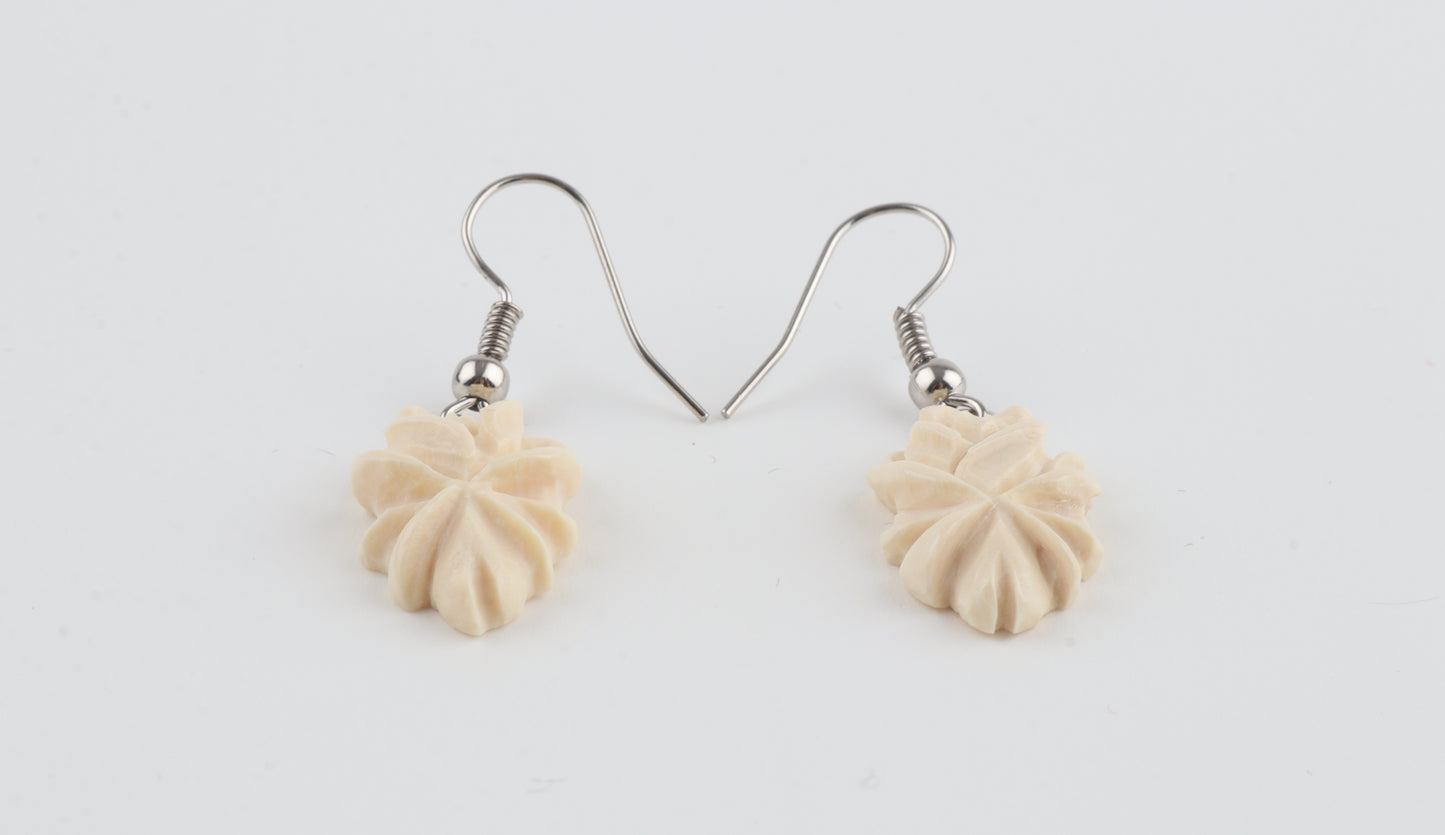 Carved Mammoth Ivory Earrings