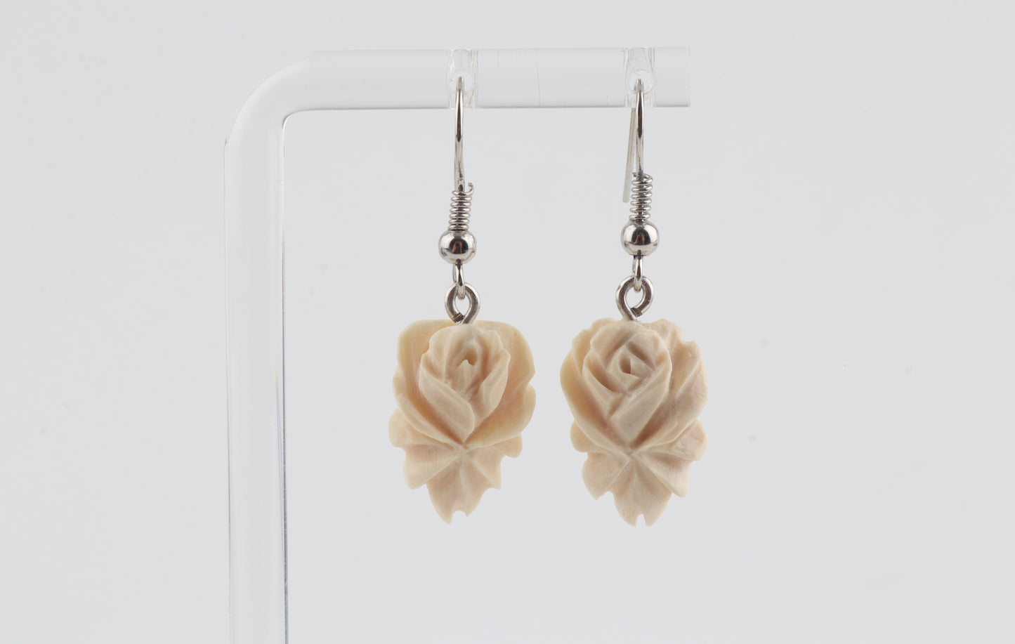 Carved Mammoth Ivory Earrings