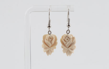 Carved Mammoth Ivory Earrings