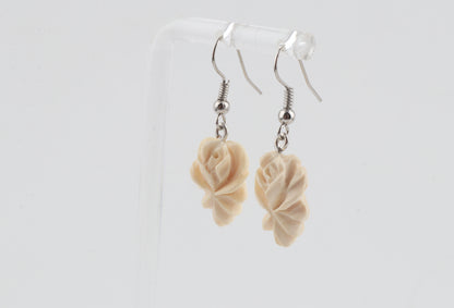 Carved Mammoth Ivory Earrings