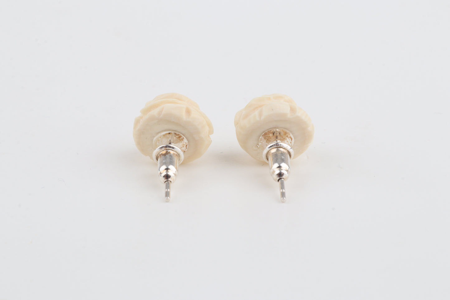 Mammoth Ivory Mini Rose Stud Earrings