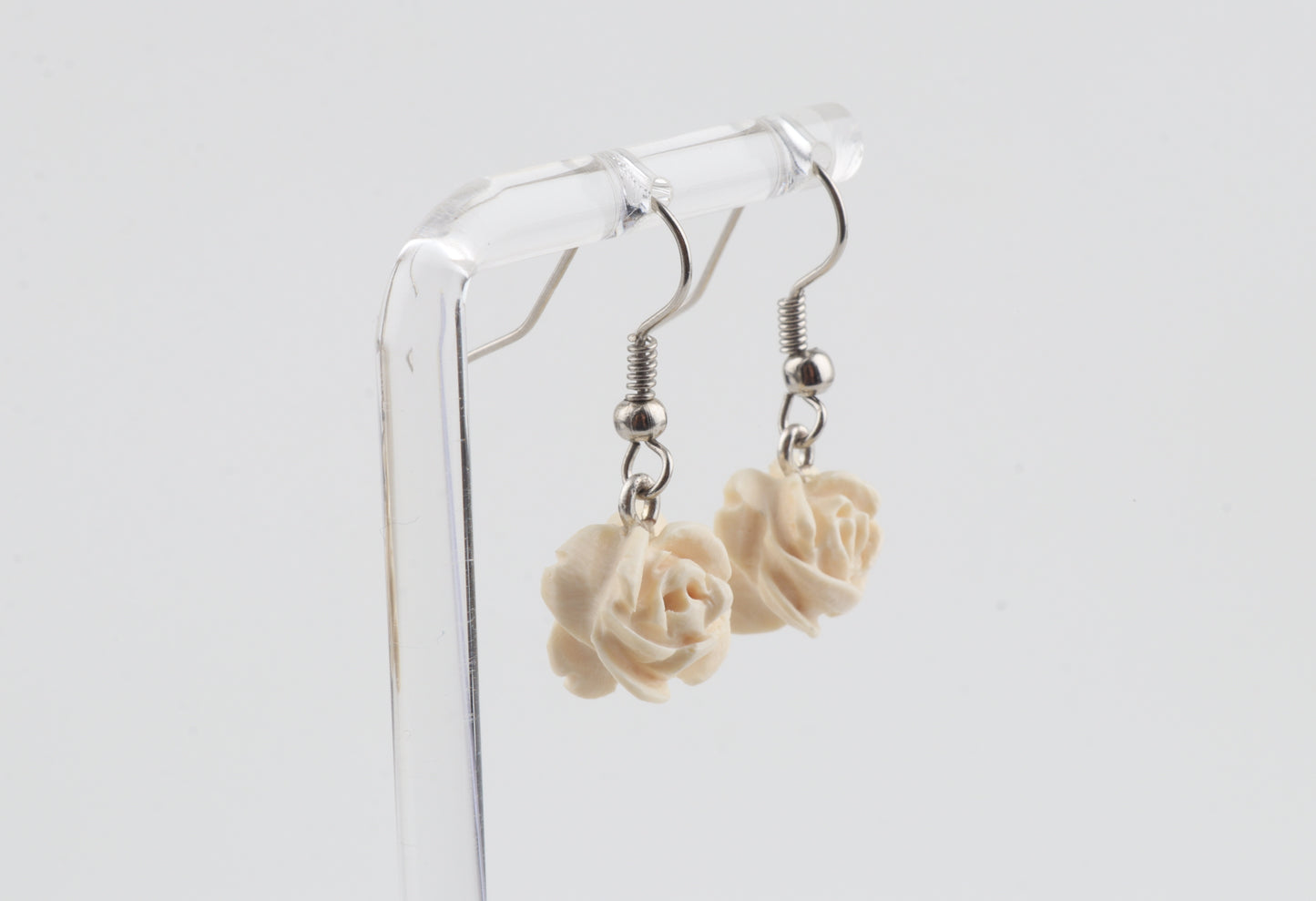 Rose Mammoth Ivory Earrings