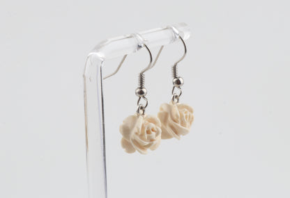 Rose Mammoth Ivory Earrings