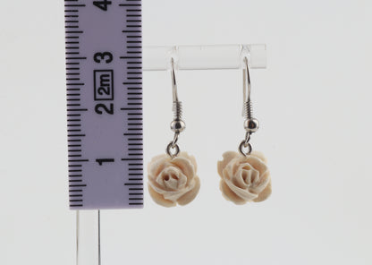 Rose Mammoth Ivory Earrings