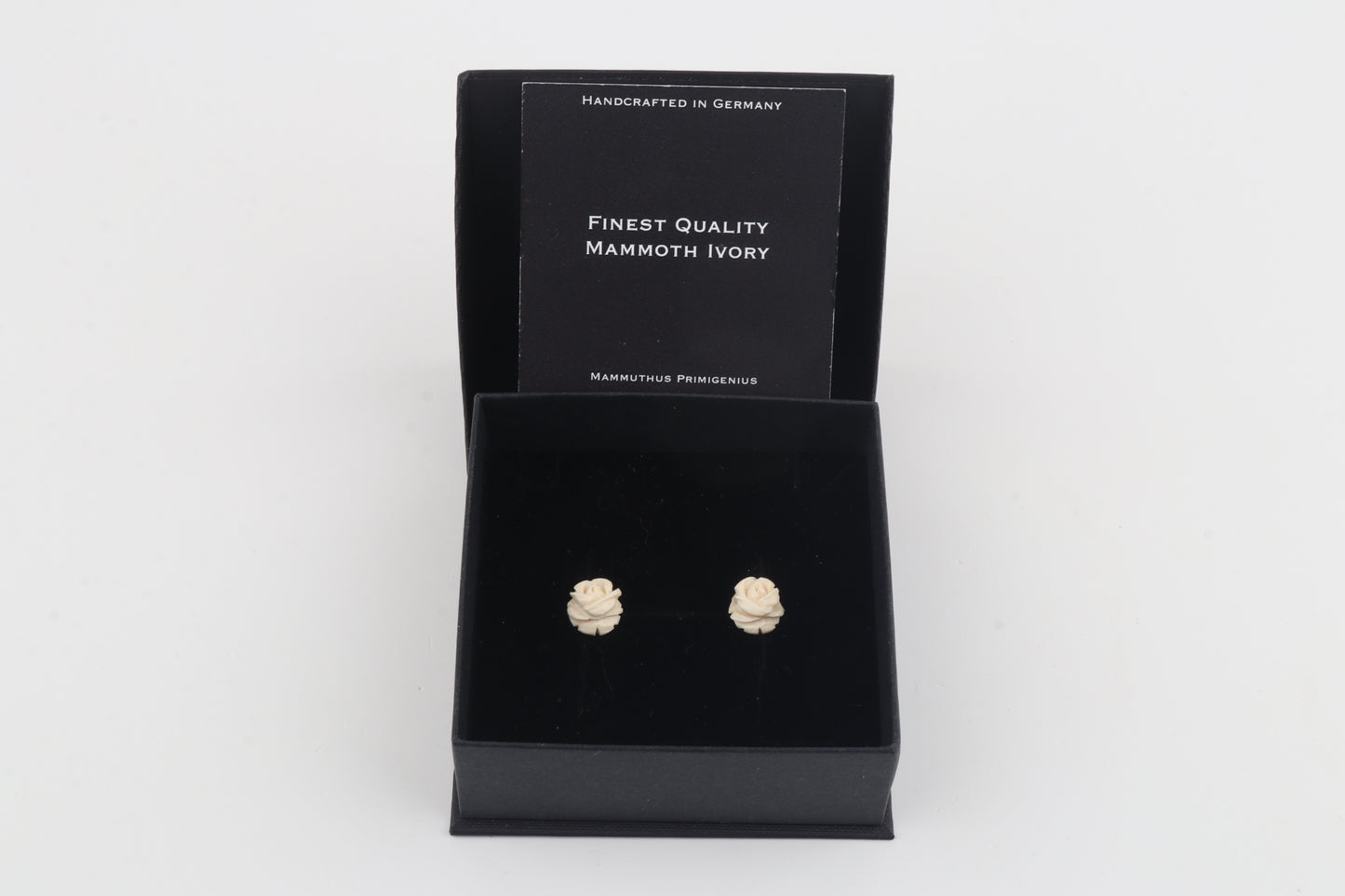 Mammoth Ivory Mini Rose Stud Earrings