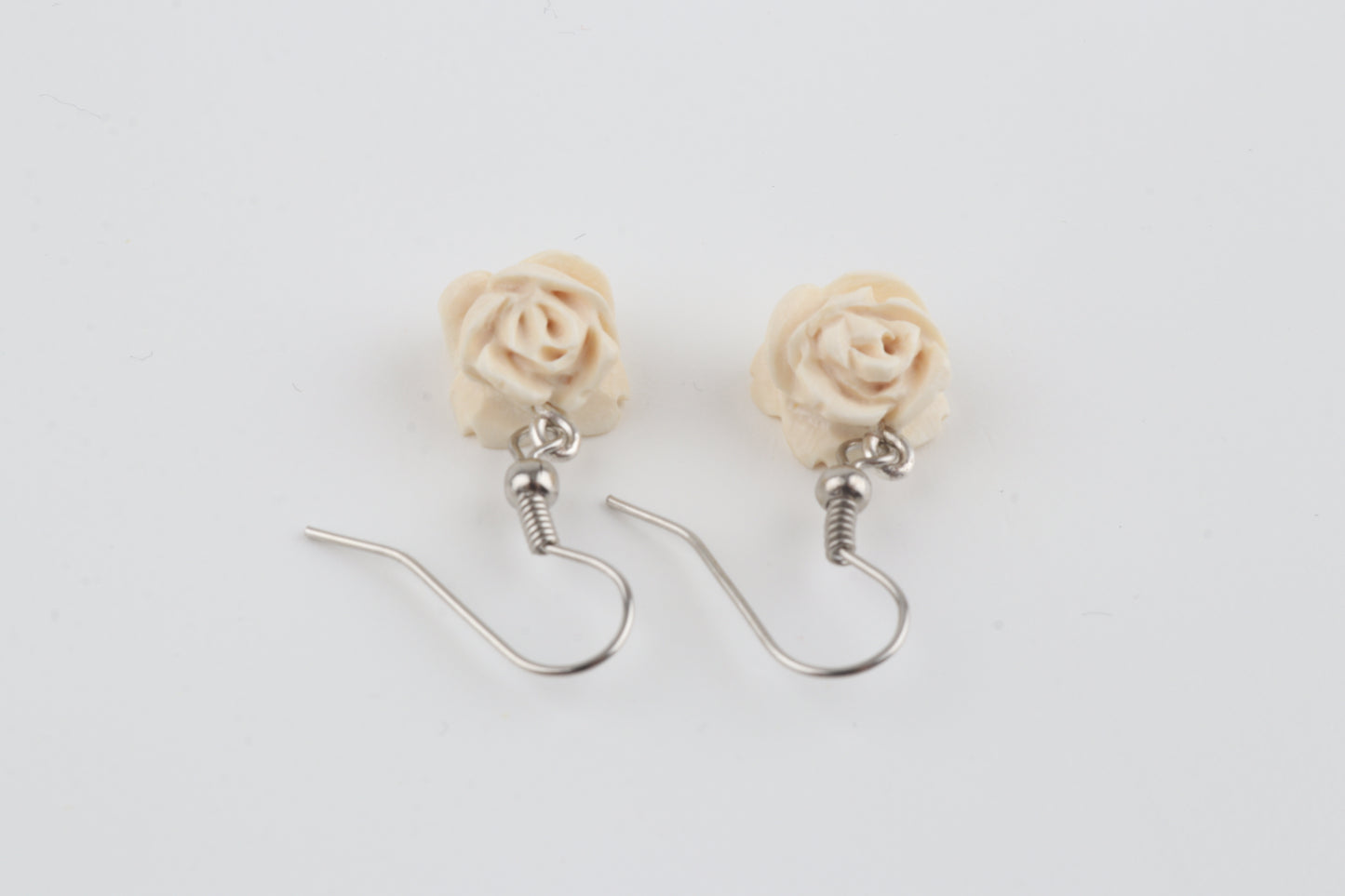 Rose Mammoth Ivory Earrings