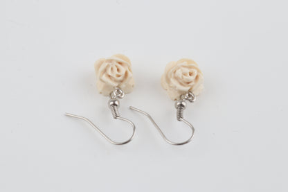Rose Mammoth Ivory Earrings