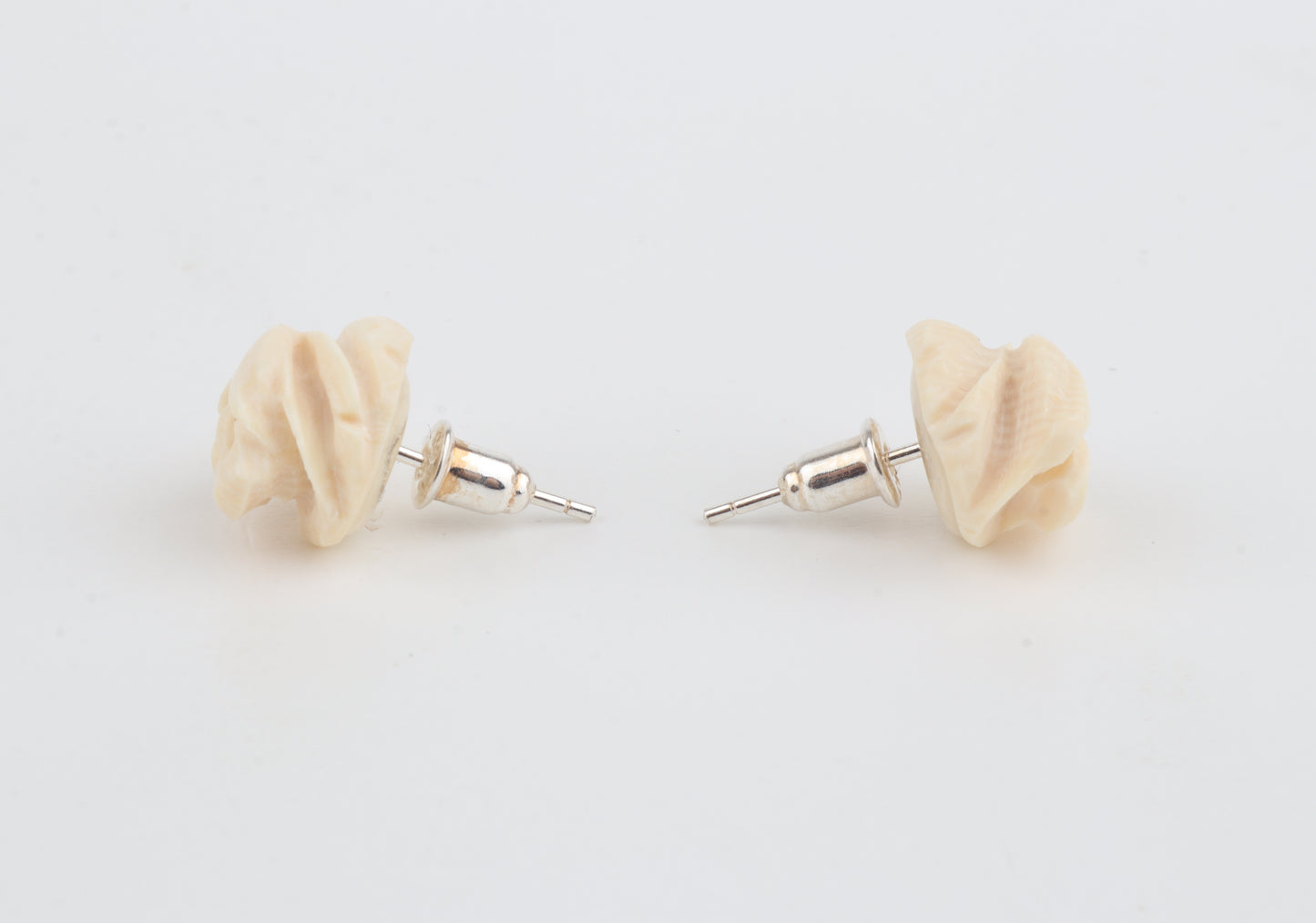 Mammoth Ivory Mini Rose Stud Earrings