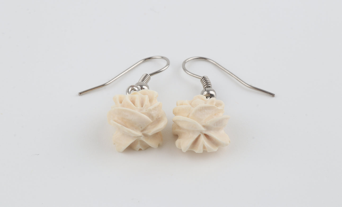 Rose Mammoth Ivory Earrings