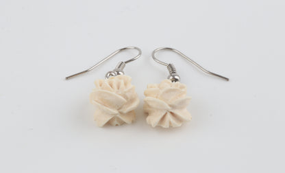 Rose Mammoth Ivory Earrings