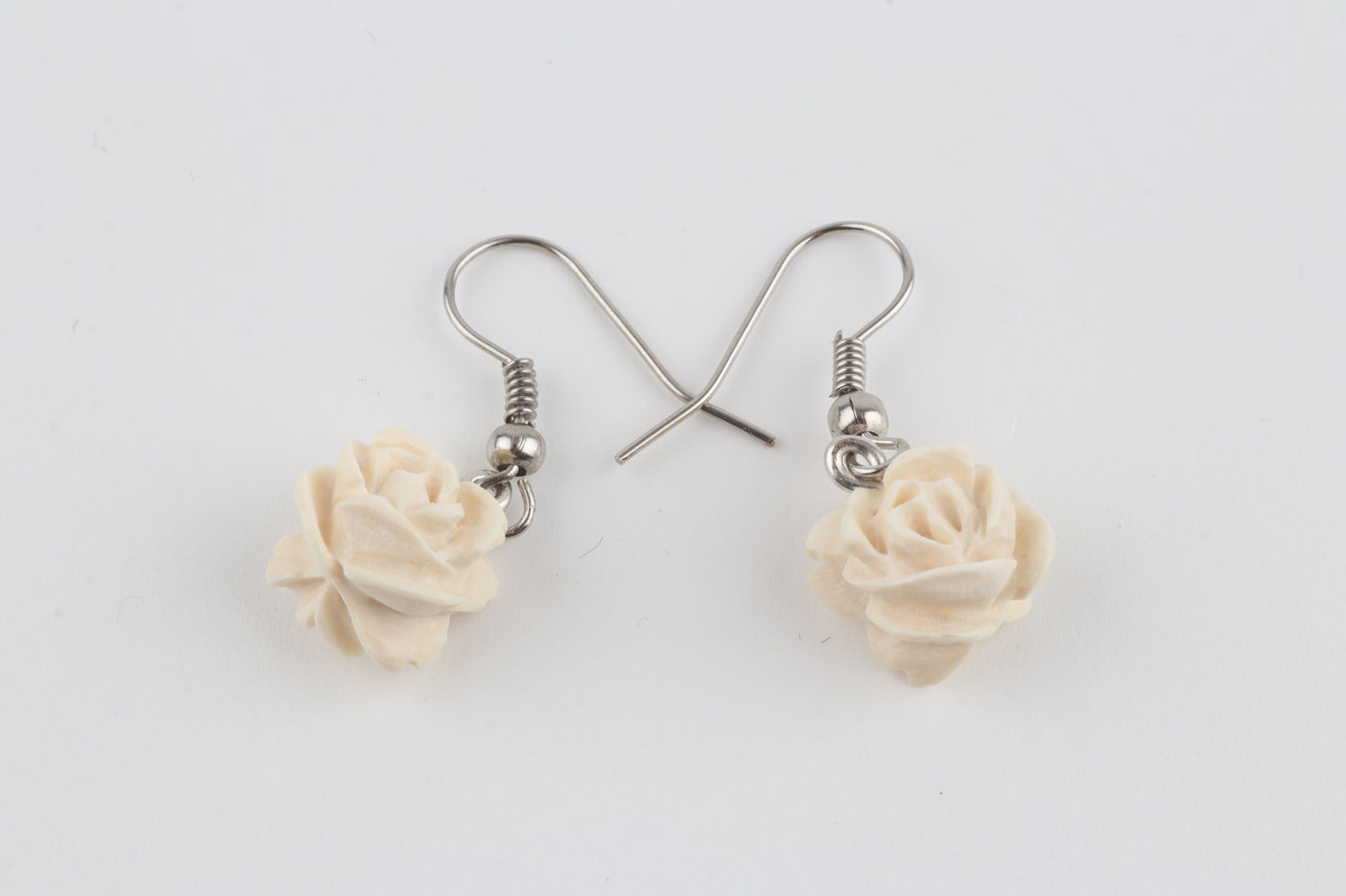 Rose Mammoth Ivory Earrings