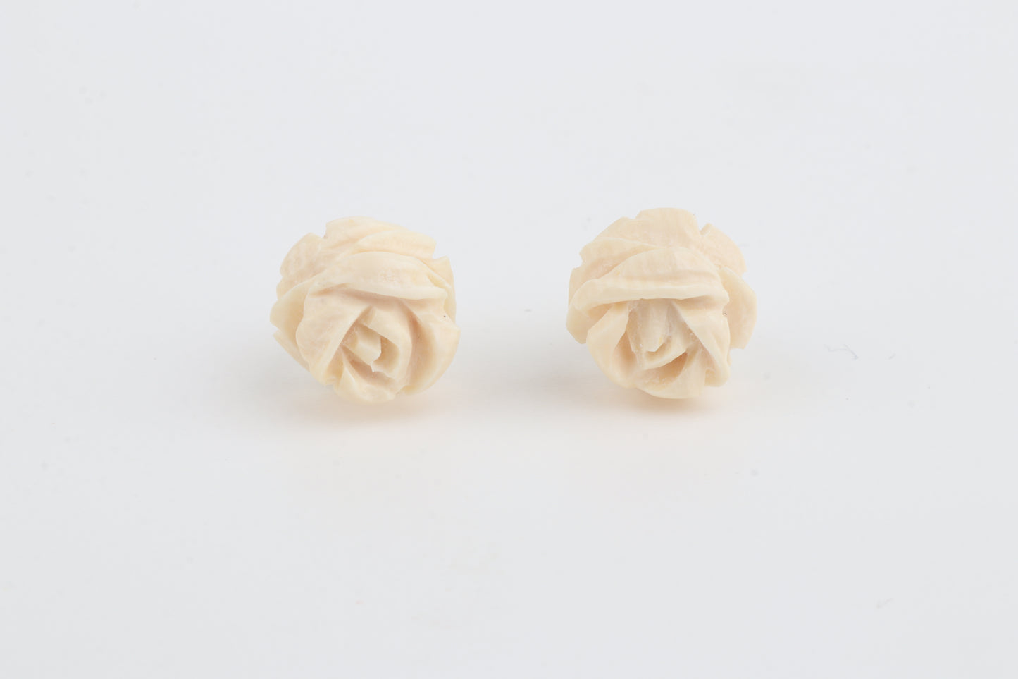 Mammoth Ivory Mini Rose Stud Earrings