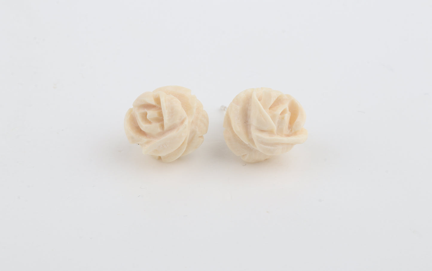 Mammoth Ivory Mini Rose Stud Earrings