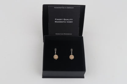 Carved Mammoth Ivory Drop Earrings