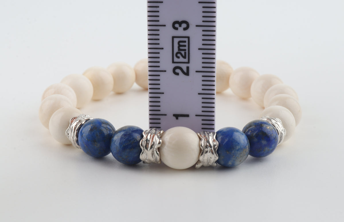 Mammoth Ivory & Lapis Lazuli Bracelet