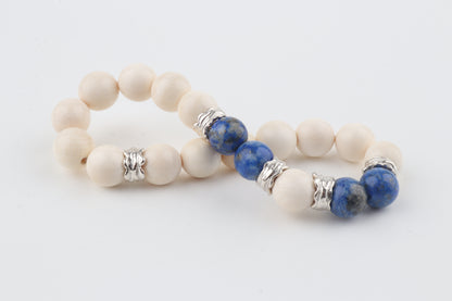 Mammoth Ivory & Lapis Lazuli Bracelet