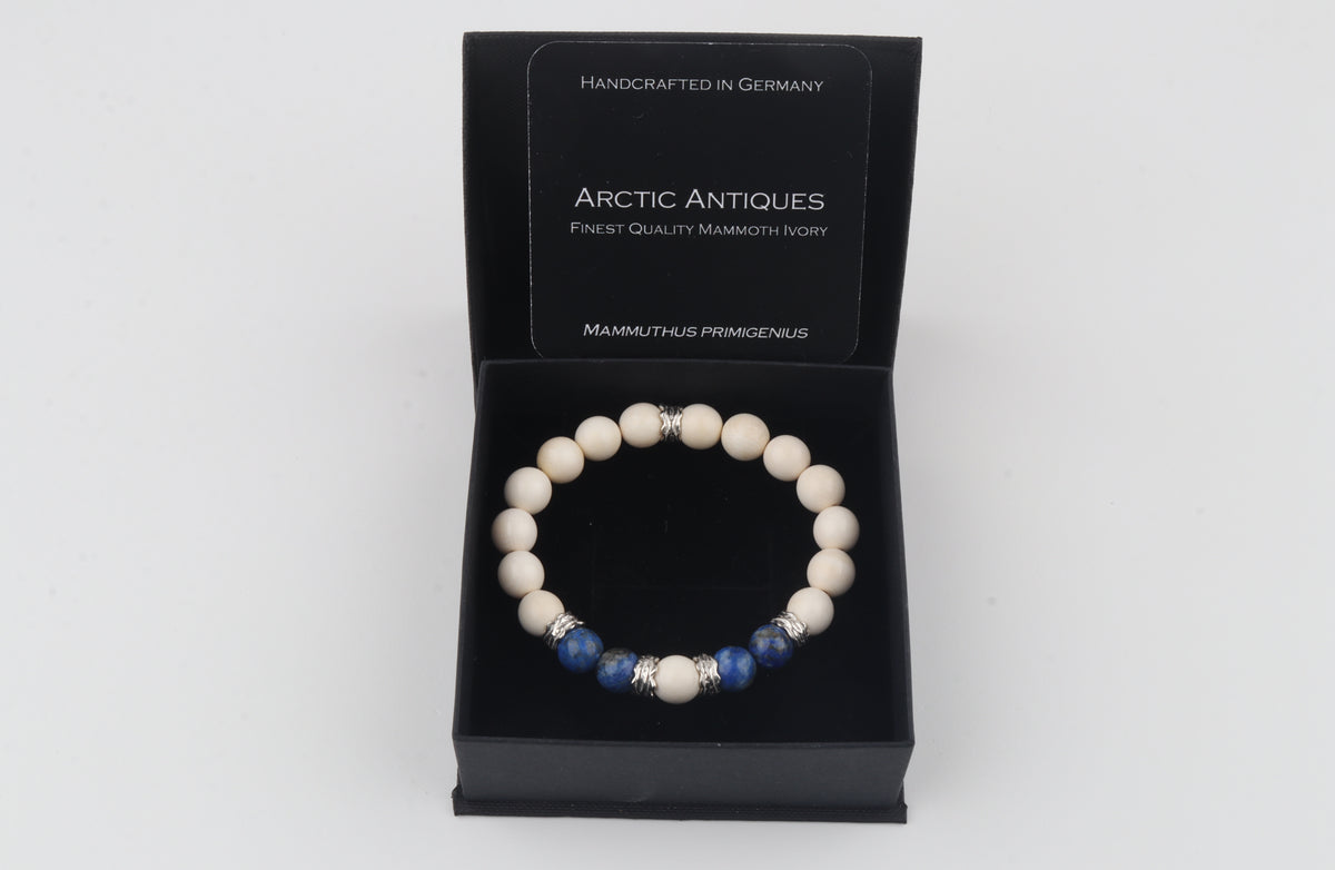 Mammoth Ivory & Lapis Lazuli Bracelet